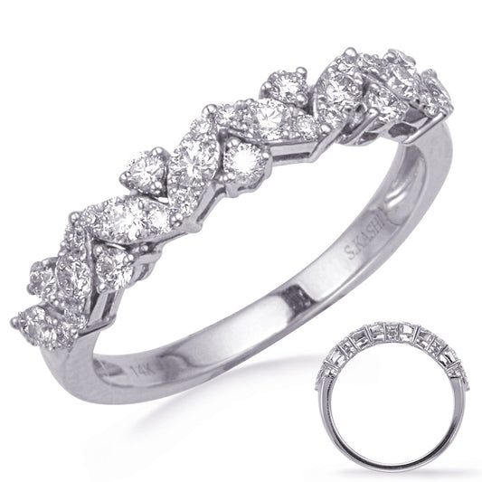 This Fashion Ring is available in 14K White Gold. There are a total of 31 stones. There are Rounds with a total carat weight of 0.52 set in a Micro Pave|Prong Set setting.