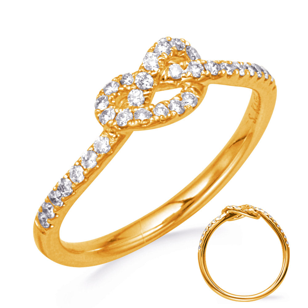 This Fashion Ring is available in 14K Yellow Gold. There are a total of 32 stones. There are Rounds with a total carat weight of 0.28 set in a Micro Prong setting.