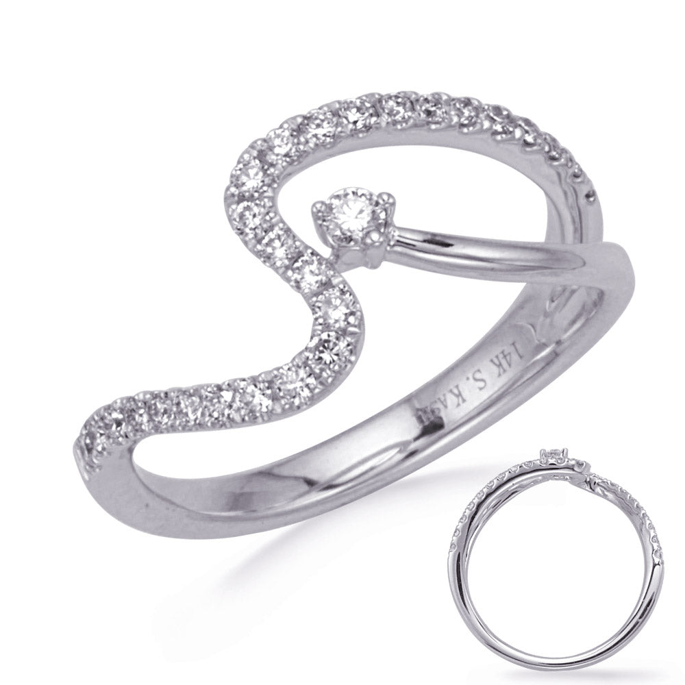This Fashion Ring is available in 14K White Gold. There are a total of 27 stones. There are Rounds with a total carat weight of 0.32 set in a  setting.