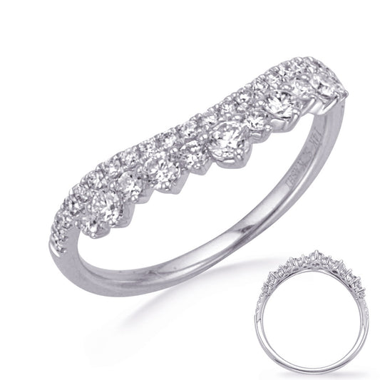This Fashion Ring is available in 14K White Gold. There are a total of 34 stones. There are Rounds with a total carat weight of 0.56 set in a Micro Prong setting.