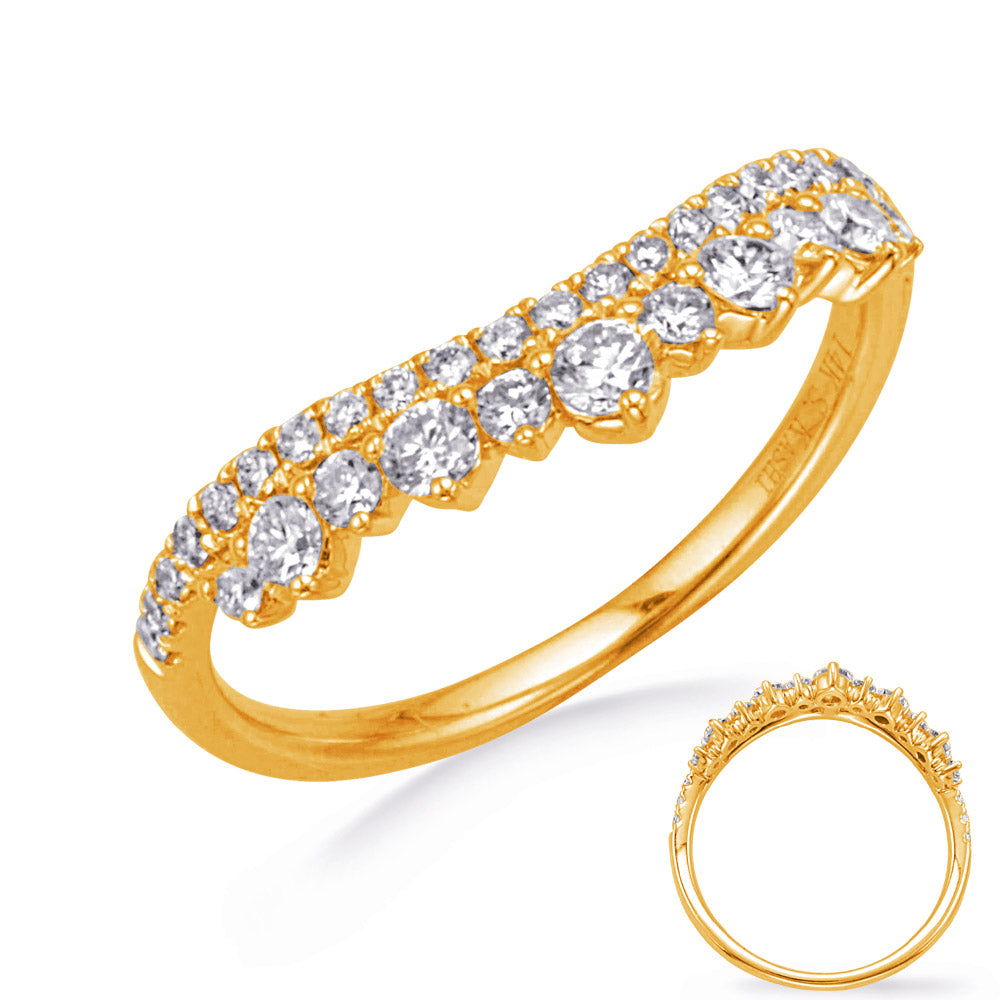 This Fashion Ring is available in 14K Yellow Gold. There are a total of 34 stones. There are Rounds with a total carat weight of 0.56 set in a Micro Prong setting.