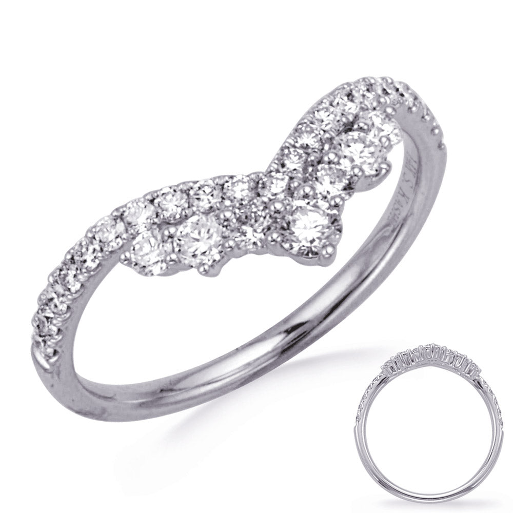 This Fashion Ring is available in 14K White Gold. There are a total of 28 stones. There are Rounds with a total carat weight of 0.59 set in a Micro Prong setting.