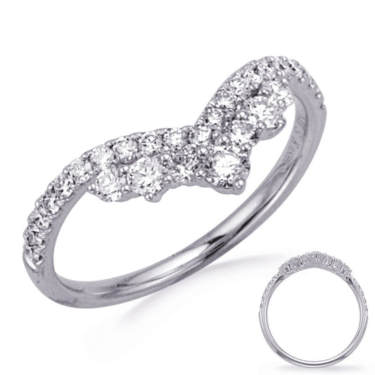 This Fashion Ring is available in 14K White Gold. There are a total of 28 stones. There are Rounds with a total carat weight of 0.59 set in a Micro Prong setting.