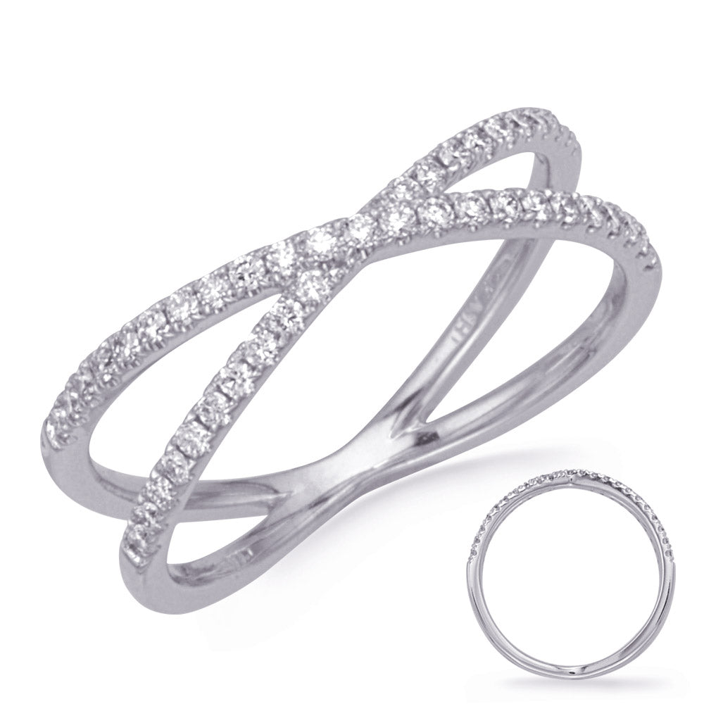 This Fashion Ring is available in 14K White Gold. There are a total of 43 stones. There are Rounds with a total carat weight of 0.31 set in a  setting.