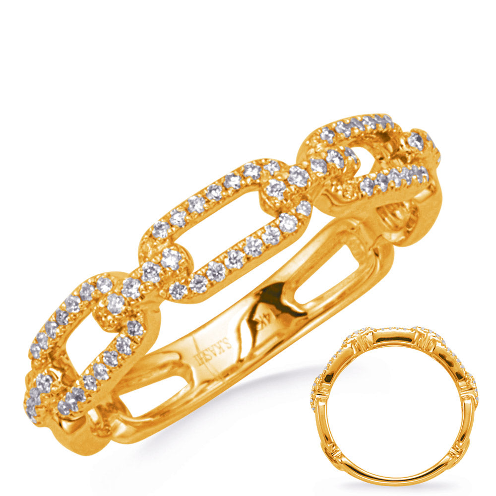 This Band is available in 14K Yellow Gold. There are a total of 68 stones. There are Round with a total carat weight of 0.21 set in a Micro Prong setting.