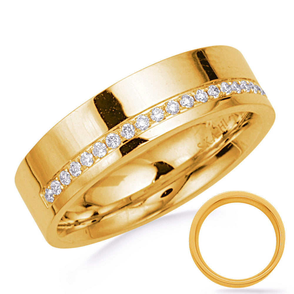 This Fashion Ring is available in 14K Yellow Gold. There are a total of 27 stones. There are Rounds with a total carat weight of 0.21 set in a Micro Pave|Micro Prong setting.