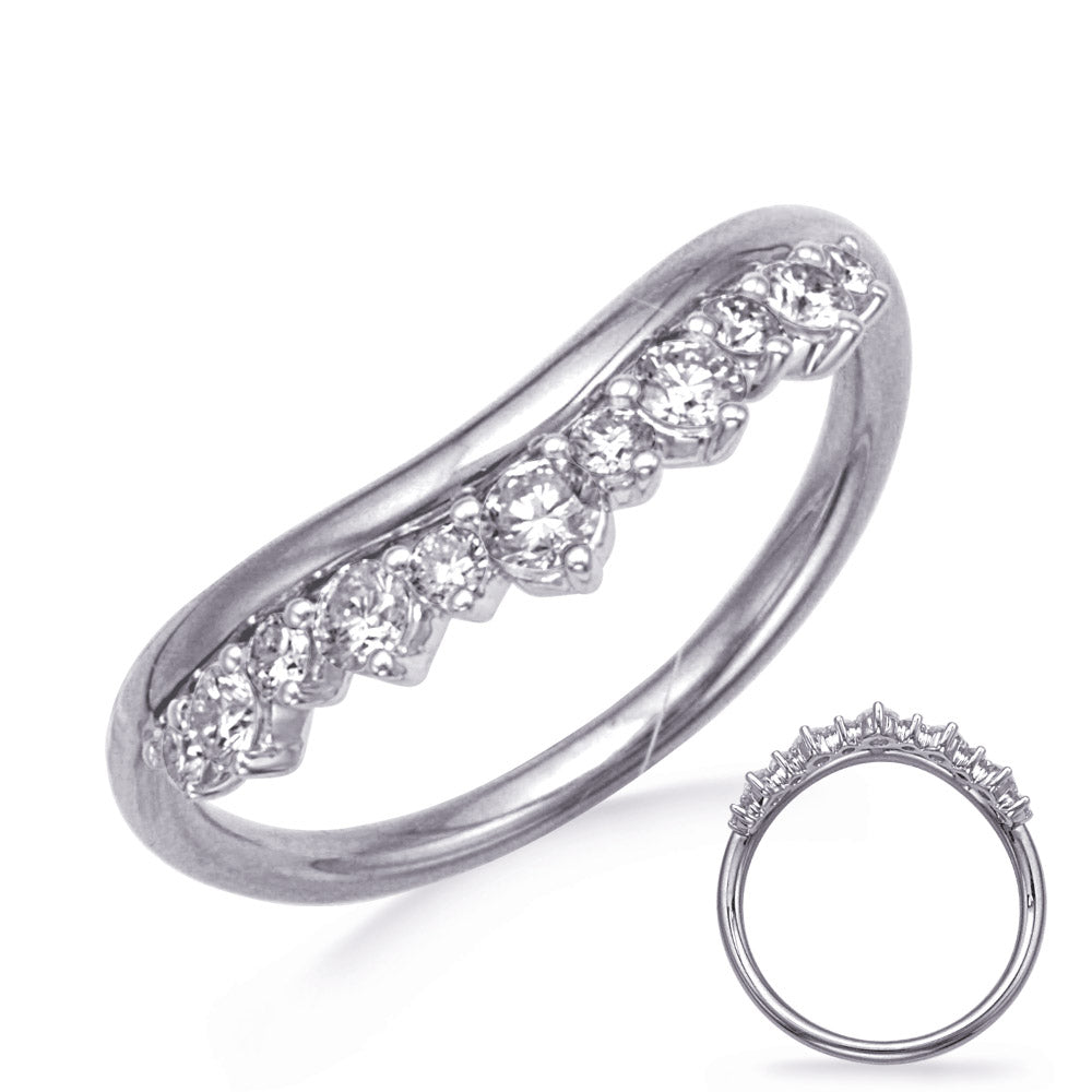 This Fashion Ring is available in 14K White Gold. There are a total of 11 stones. There are Rounds with a total carat weight of 0.4 set in a Prong Set setting.