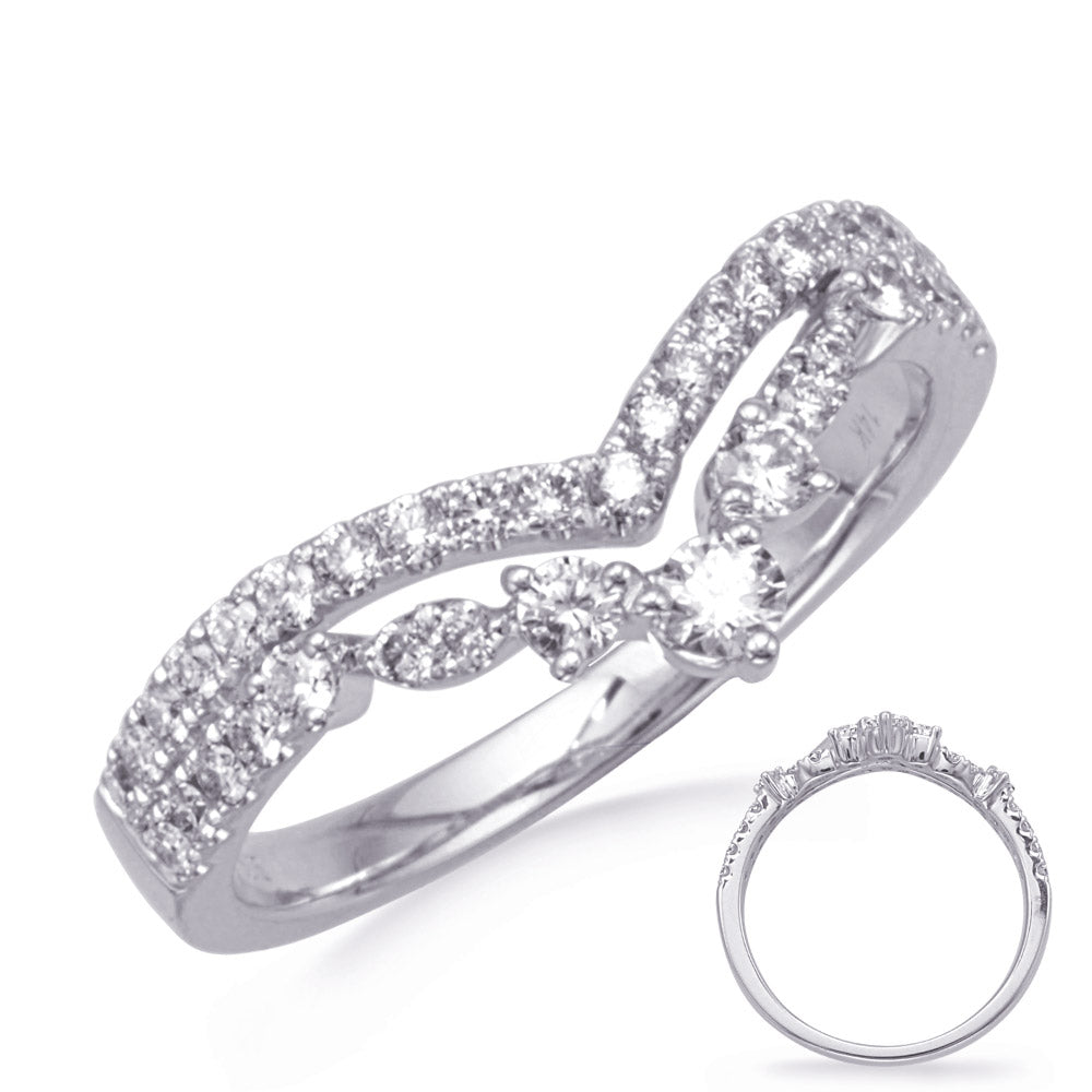 This Fashion Ring is available in 14K White Gold. There are a total of 38 stones. There are Rounds with a total carat weight of 0.48 set in a  setting.