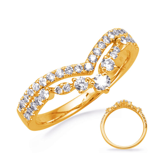 This Fashion Ring is available in 14K Yellow Gold. There are a total of 38 stones. There are Rounds with a total carat weight of 0.48 set in a  setting.