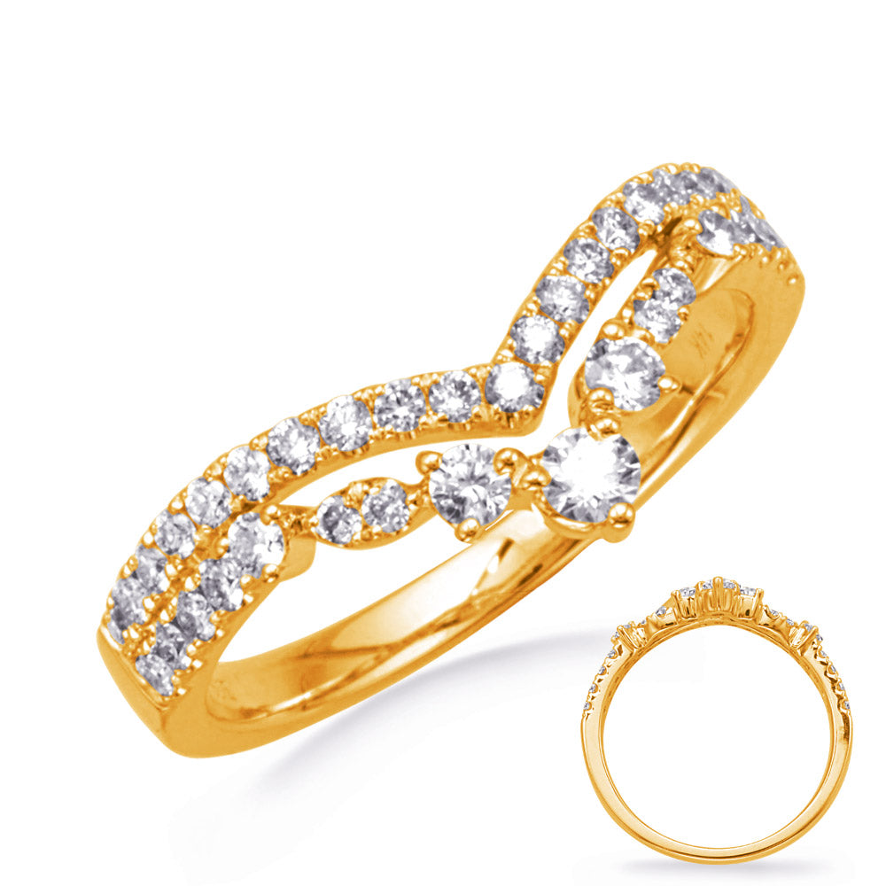 This Fashion Ring is available in 14K Yellow Gold. There are a total of 38 stones. There are Rounds with a total carat weight of 0.48 set in a  setting.