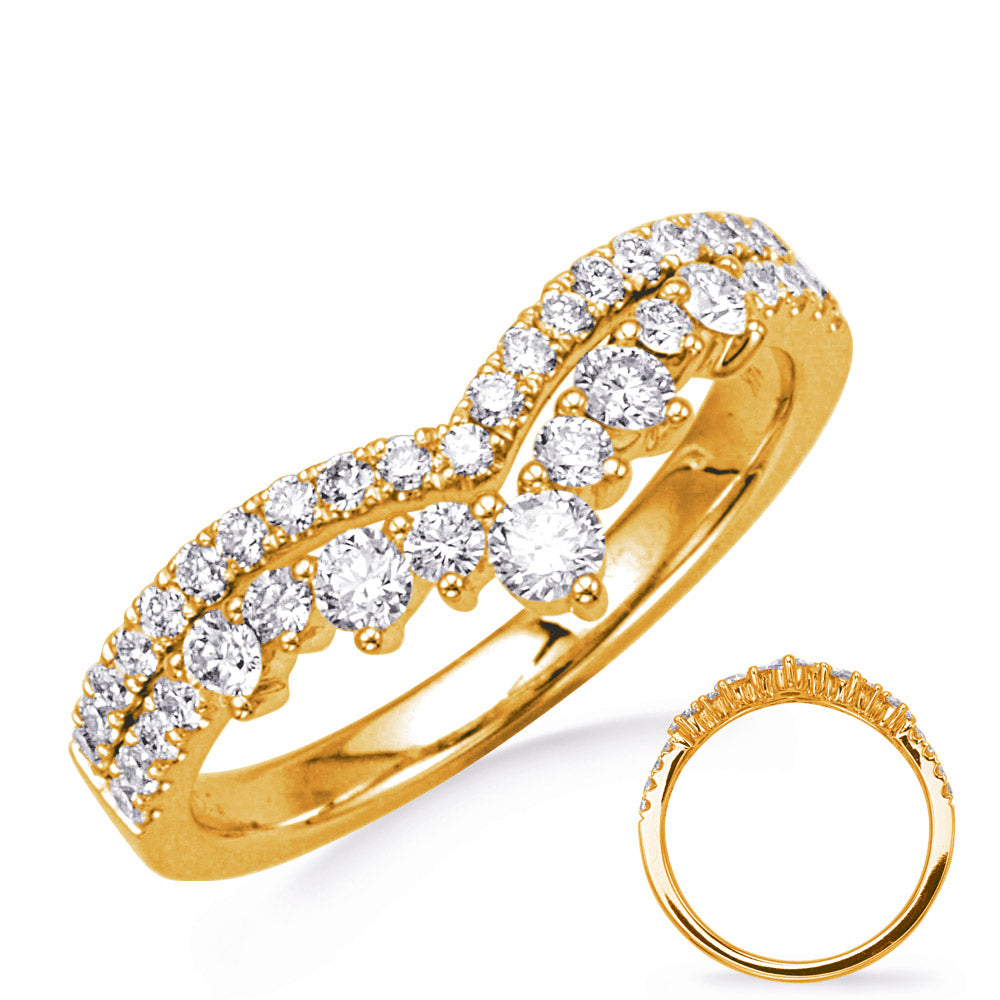 This Fashion Ring is available in 14K Yellow Gold. There are a total of 38 stones. There are Rounds with a total carat weight of 0.63 set in a Prong Set setting.