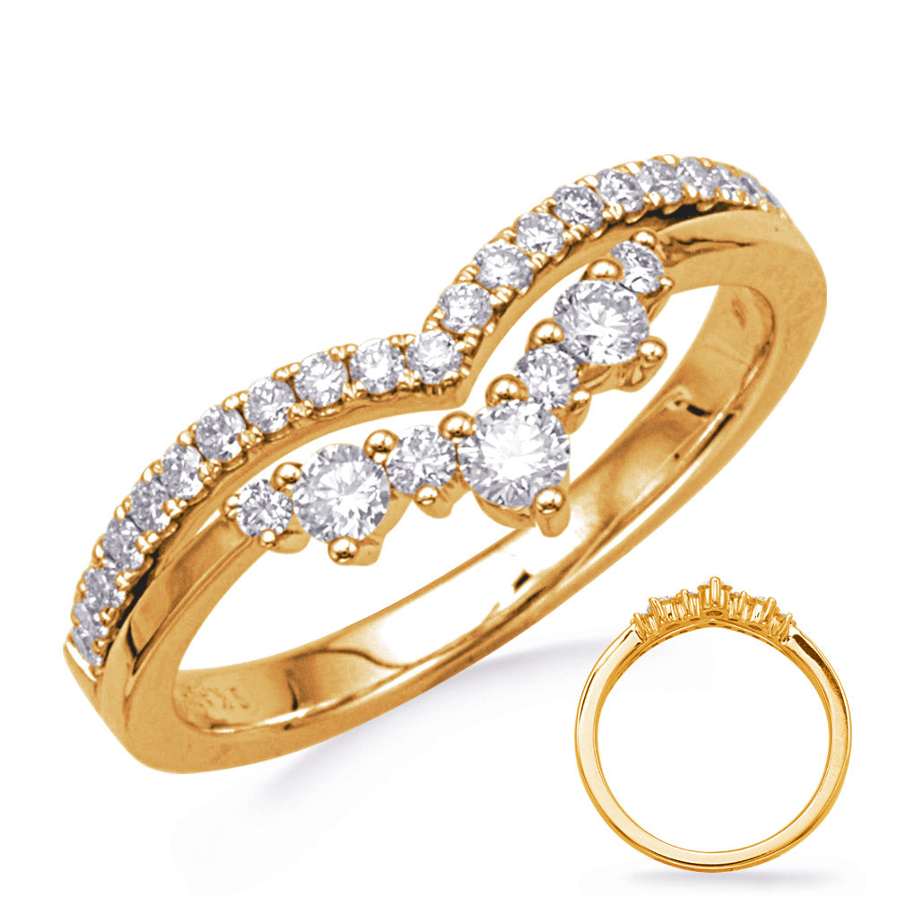 This Fashion Ring is available in 14K Yellow Gold. There are a total of 28 stones. There are Rounds with a total carat weight of 0.44 set in a Micro Prong setting.