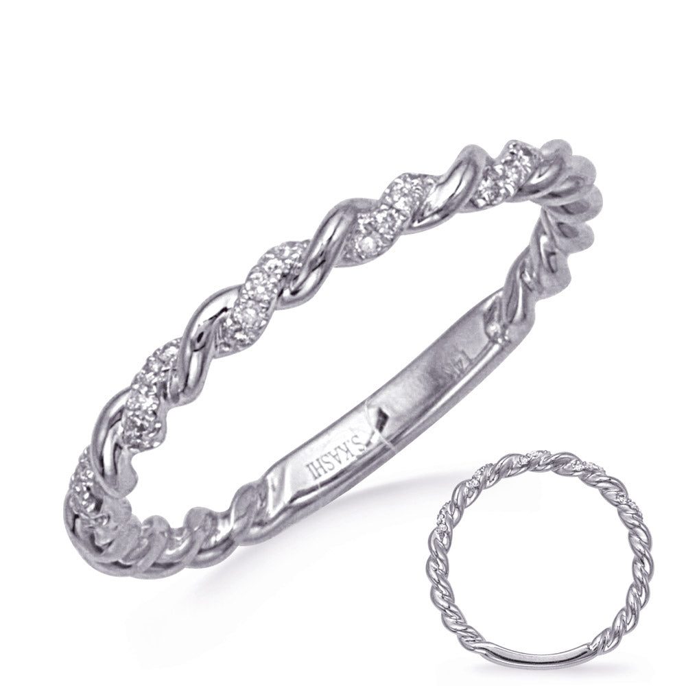 This Fashion Ring is available in 14K White Gold. There are a total of 25 stones. There are Rounds with a total carat weight of 0.09 set in a Micro Prong setting.