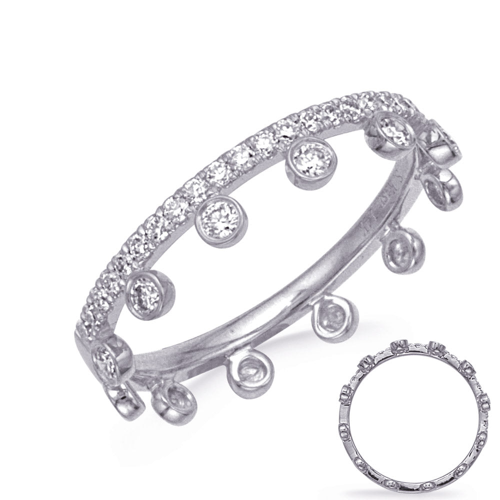 This Fashion Ring is available in 14K White Gold. There are a total of 29 stones. There are Rounds with a total carat weight of 0.34 set in a  setting.