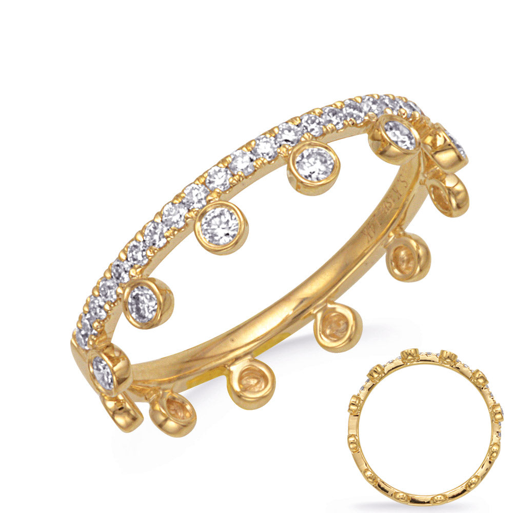 This Fashion Ring is available in 14K Yellow Gold. There are a total of 29 stones. There are Rounds with a total carat weight of 0.34 set in a  setting.