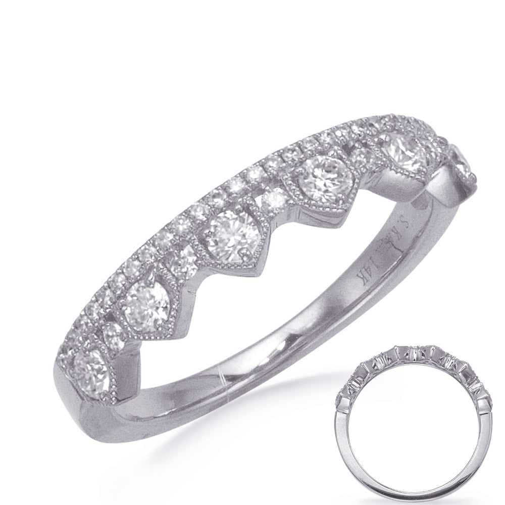 This Fashion Ring is available in 14K White Gold. There are a total of 40 stones. There are Rounds with a total carat weight of 0.47 set in a Micro Prong setting.