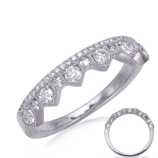 This Fashion Ring is available in 14K White Gold. There are a total of 40 stones. There are Rounds with a total carat weight of 0.47 set in a Micro Prong setting.