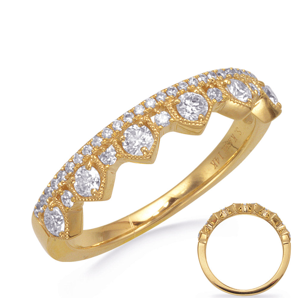 This Fashion Ring is available in 14K Yellow Gold. There are a total of 40 stones. There are Rounds with a total carat weight of 0.47 set in a Micro Prong setting.