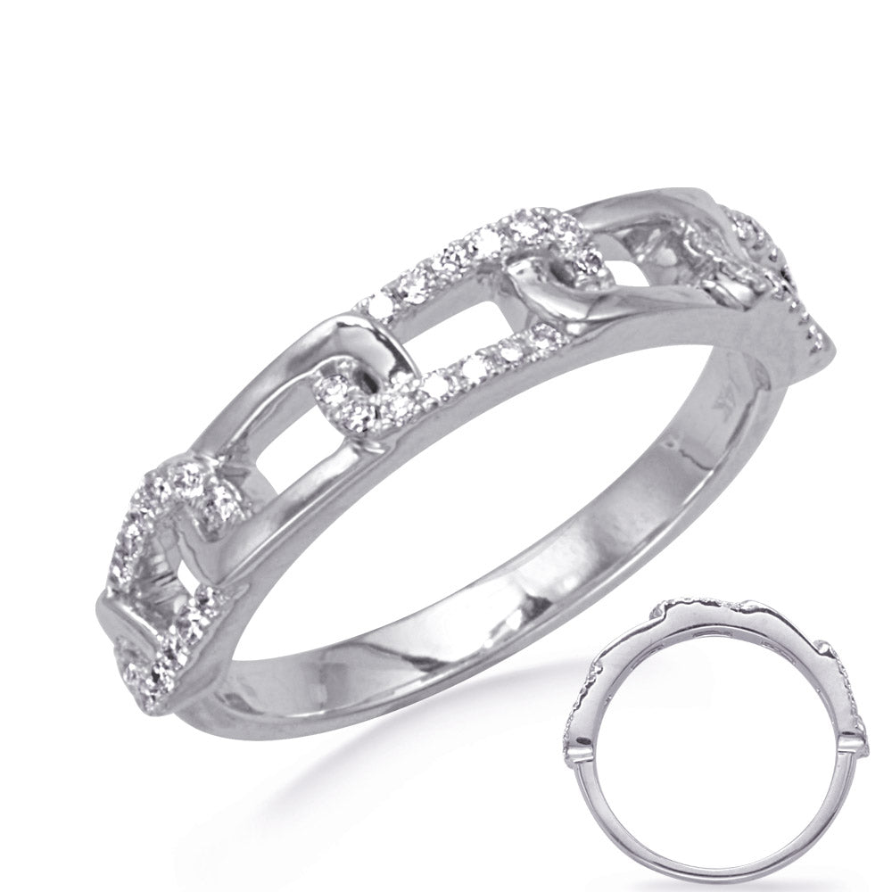 This Fashion Ring is available in 14K White Gold. There are a total of 42 stones. There are Rounds with a total carat weight of 0.22 set in a Micro Prong setting.