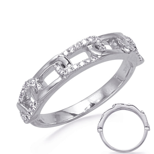 This Fashion Ring is available in 14K White Gold. There are a total of 42 stones. There are Rounds with a total carat weight of 0.22 set in a Micro Prong setting.