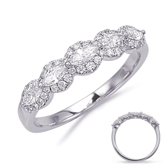 This Fashion Ring is available in 14K White Gold. There are a total of 49 stones. There are Marquise with a total carat weight of 0.34 set in a Micro Prong|Prong Set setting.There are Rounds stones with a total carat weight of 0.21 set in a Micro Prong|Prong Set.