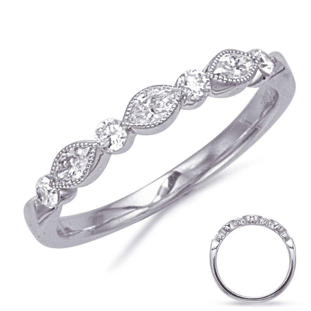 This Fashion Ring is available in 14K White Gold. There are a total of 7 stones. There are Marquise with a total carat weight of 0.22 set in a Bezel Set|Prong Set|Shared Prongs setting.There are Rounds stones with a total carat weight of 0.16 set in a Bezel Set|Prong Set|Shared Prongs.