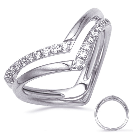 This Fashion Ring is available in 14K White Gold. There are a total of 20 stones. There are Rounds with a total carat weight of 0.28 set in a Micro Prong|Prong Set setting.
