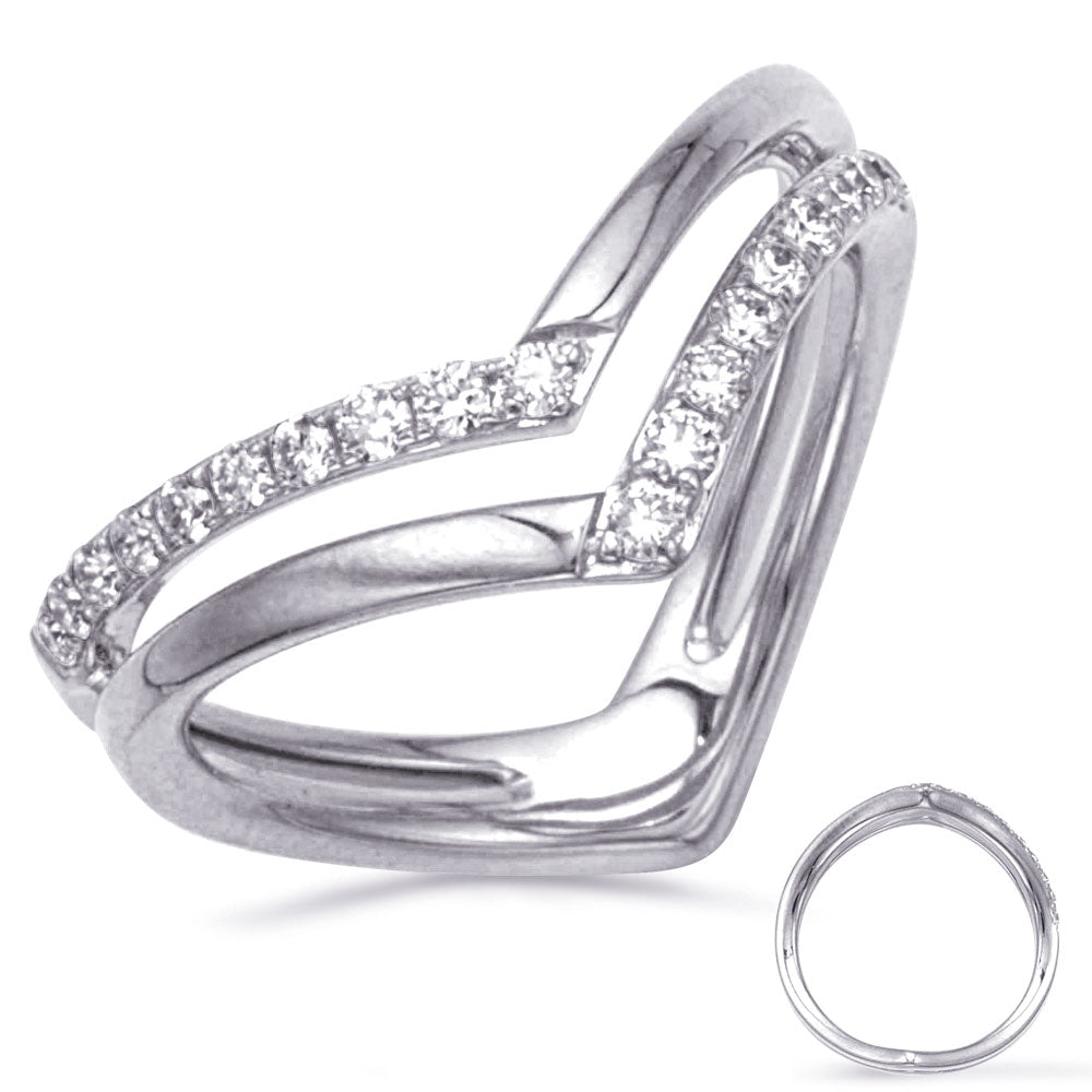 This Fashion Ring is available in 14K White Gold. There are a total of 20 stones. There are Rounds with a total carat weight of 0.28 set in a Micro Prong|Prong Set setting.