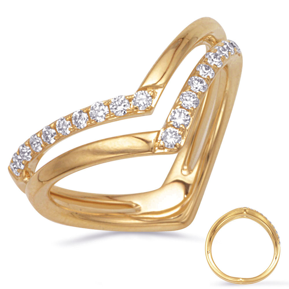 This Fashion Ring is available in 14K Yellow Gold. There are a total of 20 stones. There are Rounds with a total carat weight of 0.28 set in a Micro Prong|Prong Set setting.