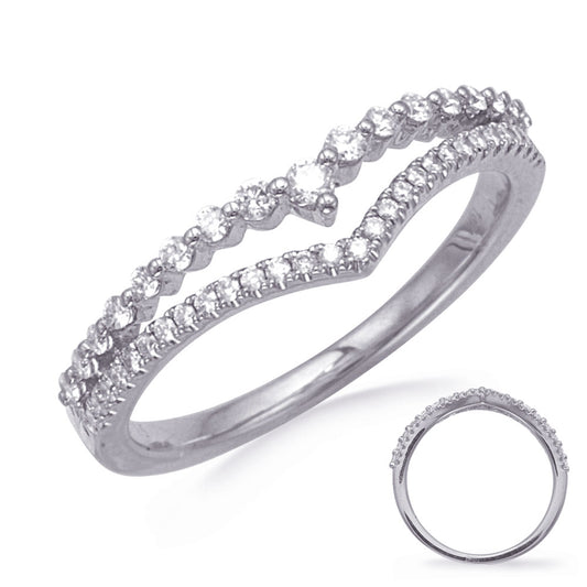 This Fashion Ring is available in 14K White Gold. There are a total of 46 stones. There are Rounds with a total carat weight of 0.27 set in a Prong Set setting.