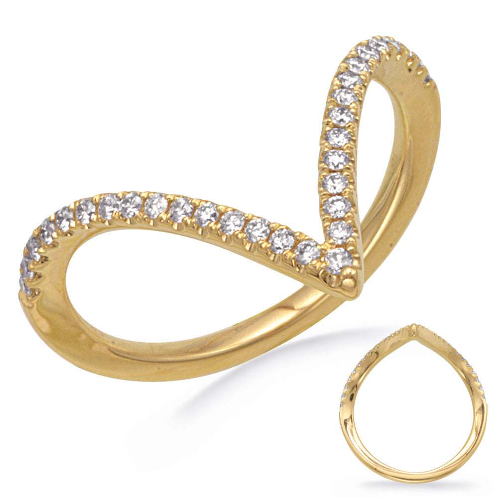 This Fashion Ring is available in 14K Yellow Gold. There are a total of 31 stones. There are Rounds with a total carat weight of 0.22 set in a Prong Set setting.