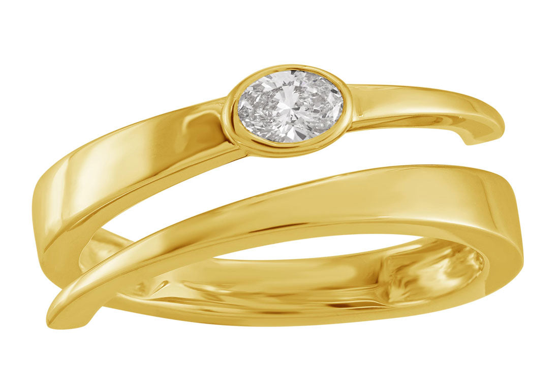 This Fashion Ring is available in 14K Yellow Gold. There are a total of 1 stones. There are Oval with a total carat weight of 0.2 set in a Bezel Set setting.