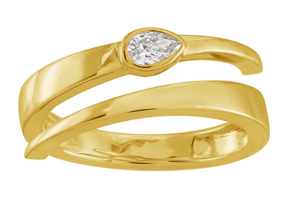 This Fashion Ring is available in 14K Yellow Gold. There are a total of 1 stones. There are Pear Shape with a total carat weight of 0.14 set in a Bezel Set setting.