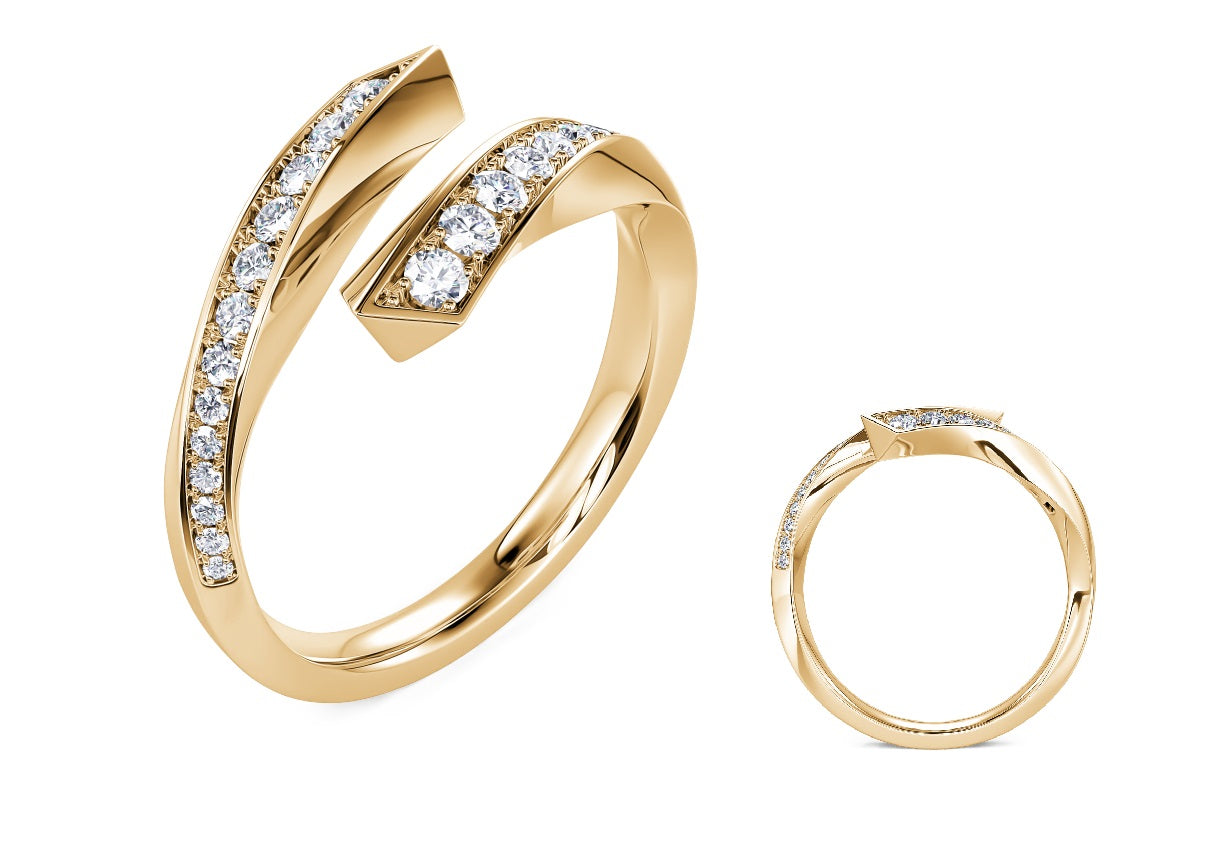 This Fashion Ring is available in 14K Yellow Gold. There are a total of 26 stones. There are Rounds with a total carat weight of 0.25 set in a  setting.