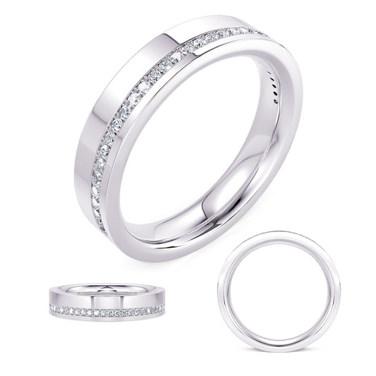 This Fashion Ring is available in 14K White Gold. There are a total of 32 stones. There are Rounds with a total carat weight of 0.13 set in a Micro Prong setting.