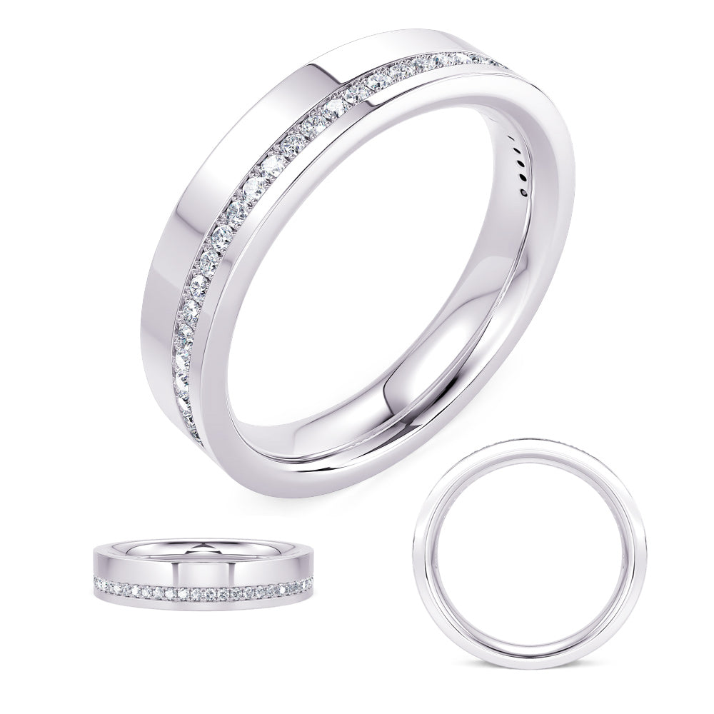 This Fashion Ring is available in 14K White Gold. There are a total of 32 stones. There are Rounds with a total carat weight of 0.13 set in a Micro Prong setting.