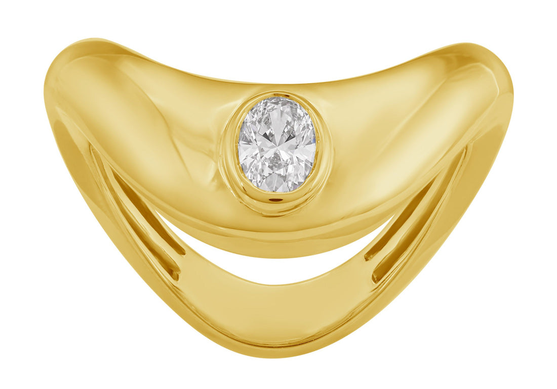 This Fashion Ring is available in 14K Yellow Gold. There are a total of 1 stones. There are Oval with a total carat weight of 0.25 set in a Bezel Set setting.