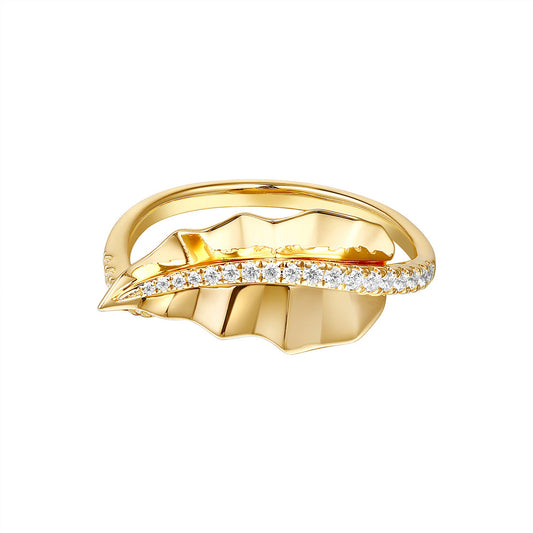 This Fashion Ring is available in 14K Yellow Gold. There are a total of 25 stones. There are Rounds with a total carat weight of 0.16 set in a Micro Prong setting.