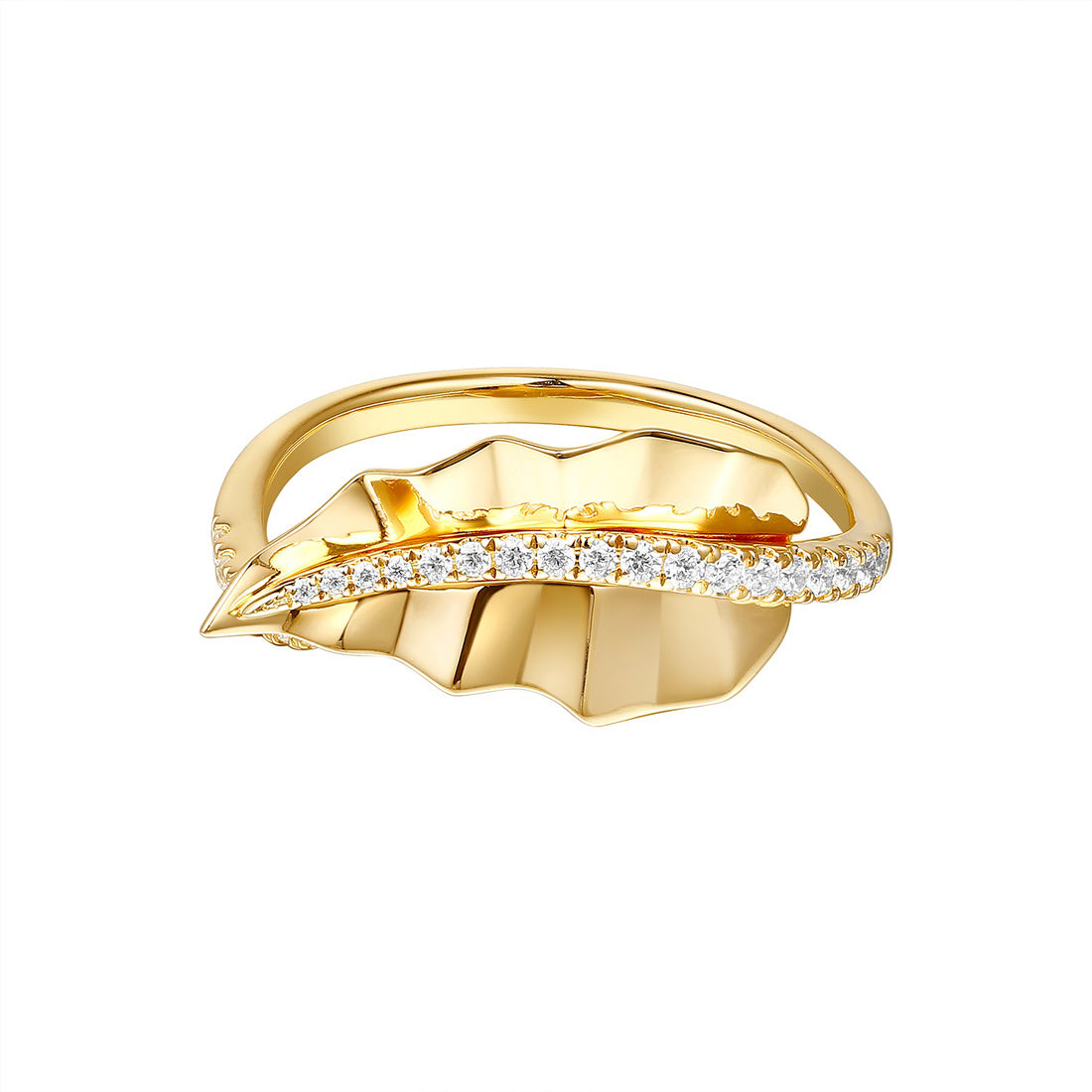 This Fashion Ring is available in 14K Yellow Gold. There are a total of 25 stones. There are Rounds with a total carat weight of 0.16 set in a Micro Prong setting.