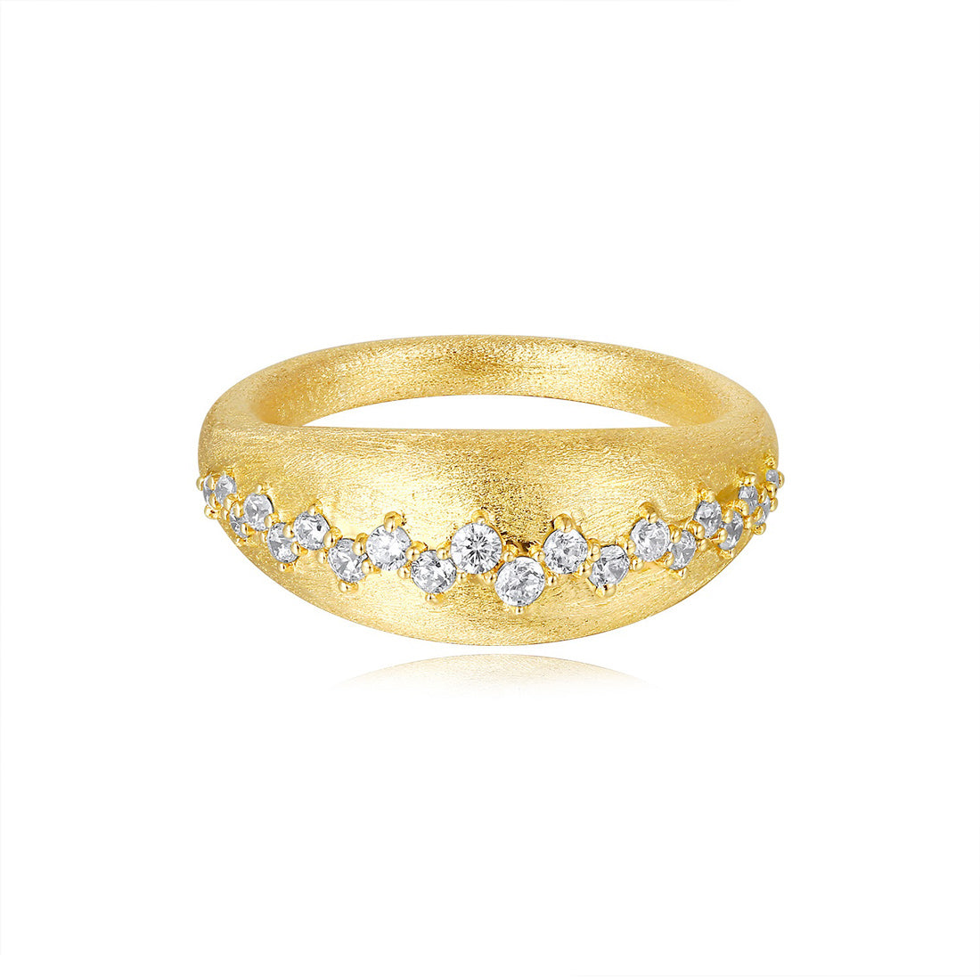 This Fashion Ring is available in 14K Yellow Gold. There are a total of 20 stones. There are Rounds with a total carat weight of 0.33 set in a Micro Prong|Prong Set setting.