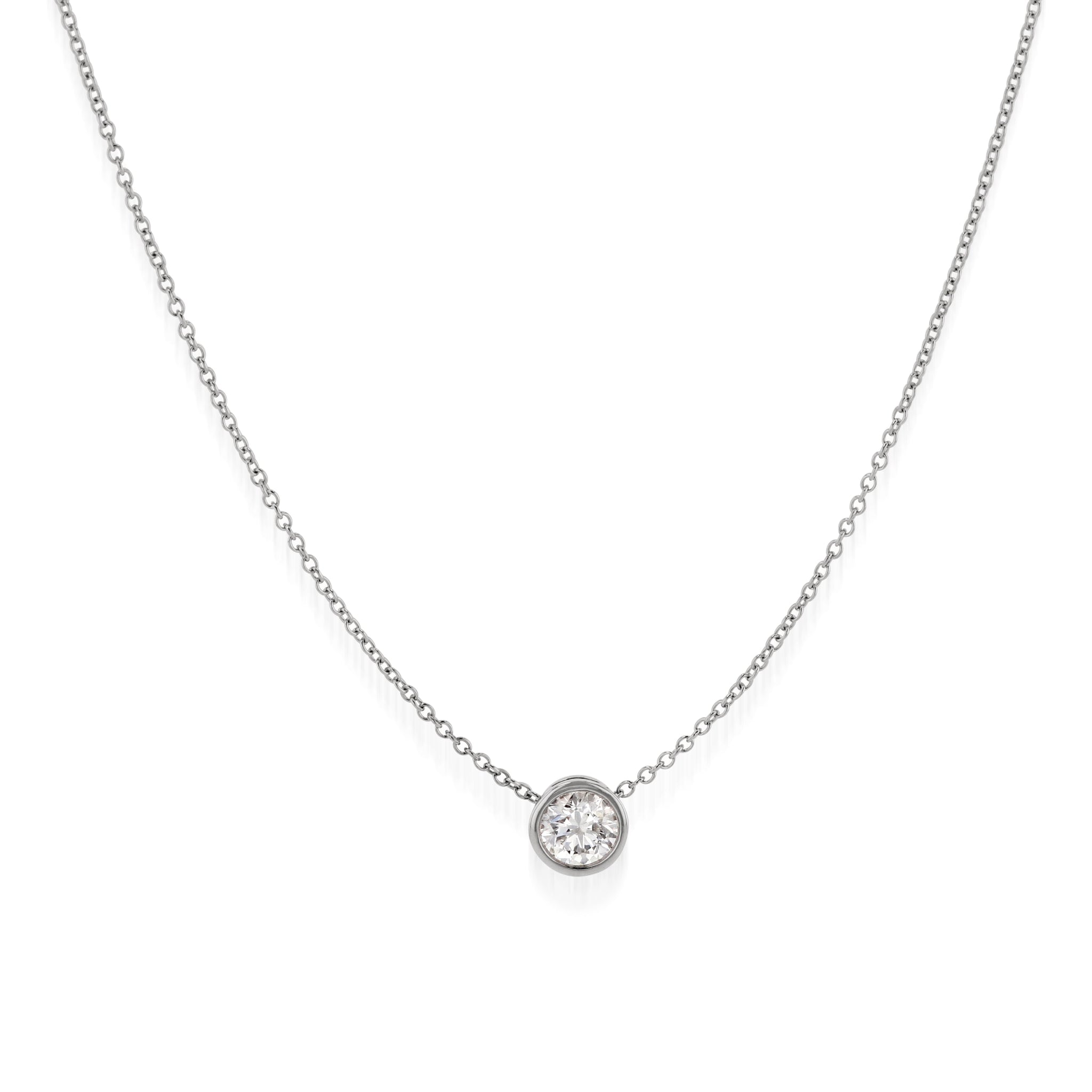 Natural Diamond Bezel-set Pendant .25-1.00 Carat Weight
