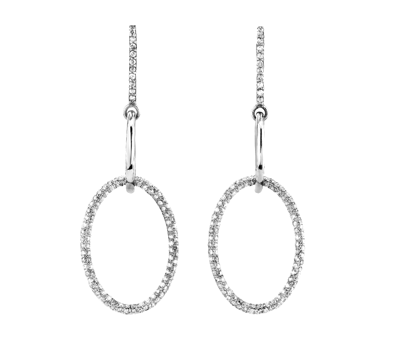 Pavé Diamond Link Drop Earrings  E0000029 - TBird