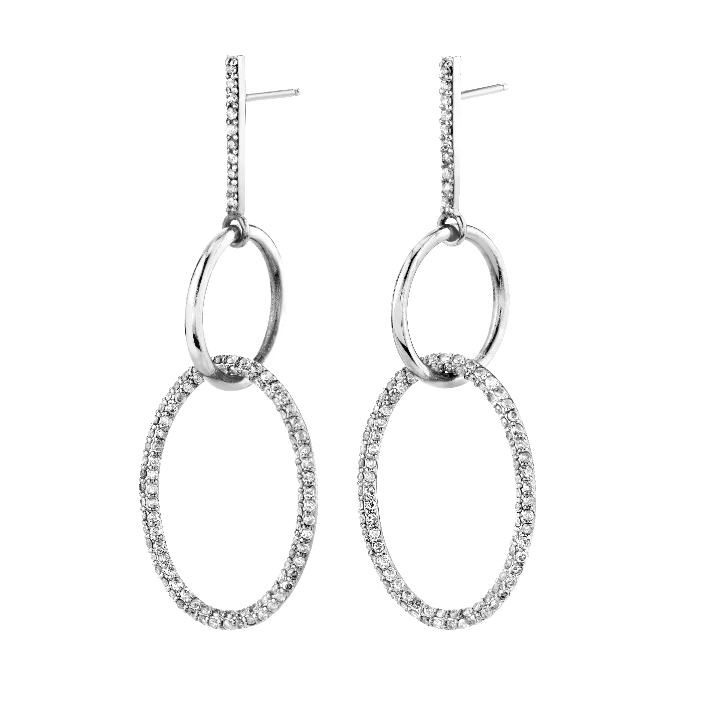 Pavé Diamond Link Drop Earrings  E0000029 - TBird