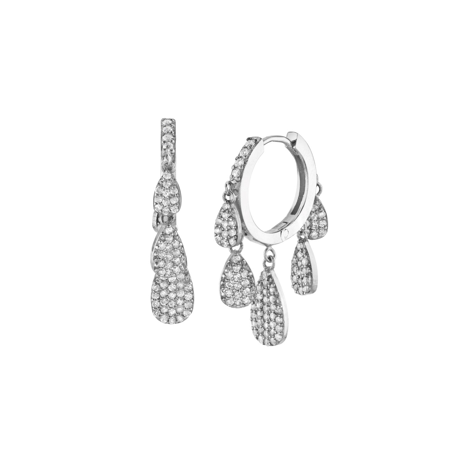 Five Drop Shaker Diamond Earrings