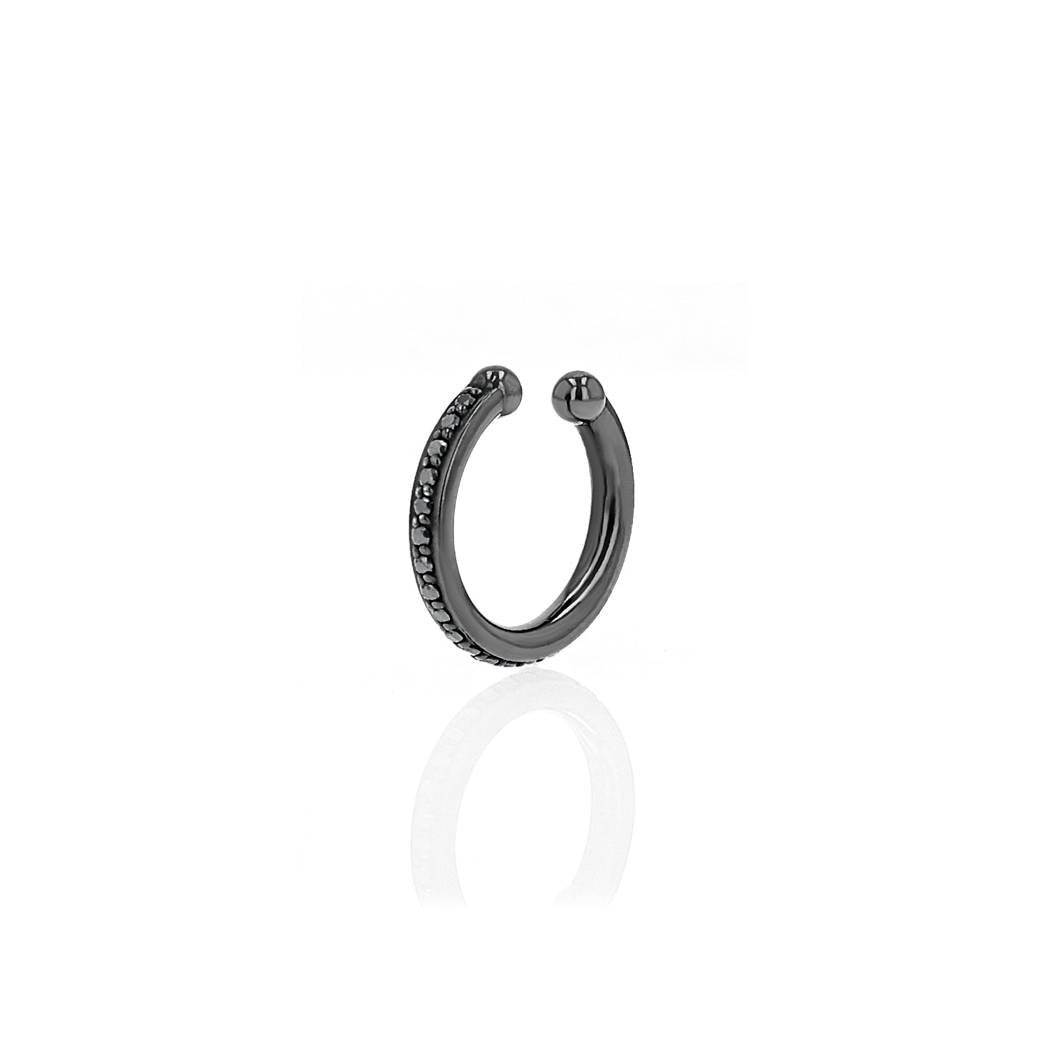 Black Diamond with Black Rhodium Ear Cuff