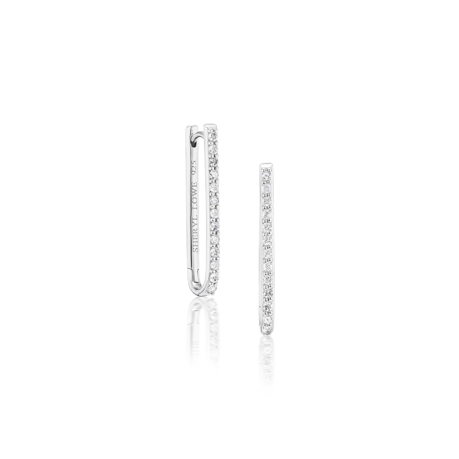 Diamond Paperclip Earrings