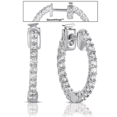 This Earring is available in 14K White Gold. There are a total of 38 stones. There are Rounds with a total carat weight of 0.81 set in a  setting.
