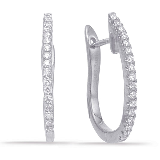 This Earring is available in 14K White Gold. There are a total of 34 stones. There are Rounds with a total carat weight of 0.32 set in a Micro Prong setting.
