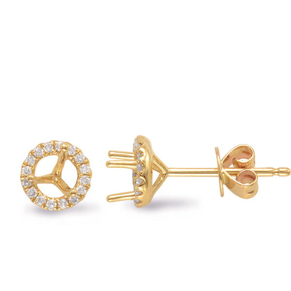 This Earring is available in 14K Yellow Gold. There are a total of 36 stones. There are Rounds with a total carat weight of 0.14 set in a Micro Prong setting.