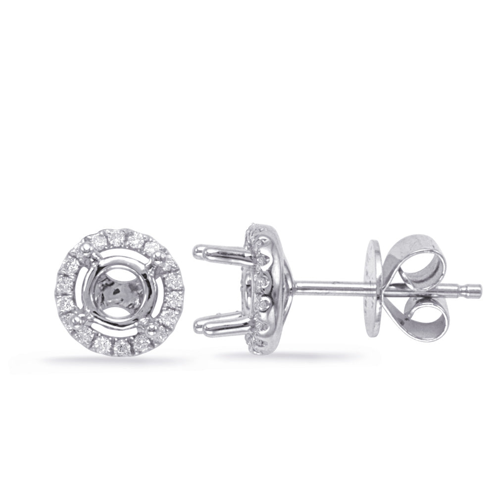 This Earring is available in 14K White Gold. There are a total of 36 stones. There are Rounds with a total carat weight of 0.16 set in a Micro Prong setting.